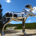 High polished life size stainless steel deer sculpture for garden decoration